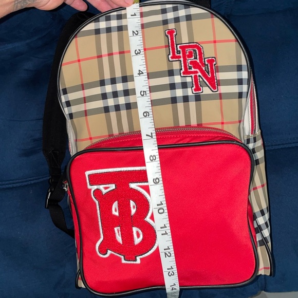 Burberry Nylon Check TB Logo Rucksack Backpack Rare Plaid excellent condition - Picture 9 of 14